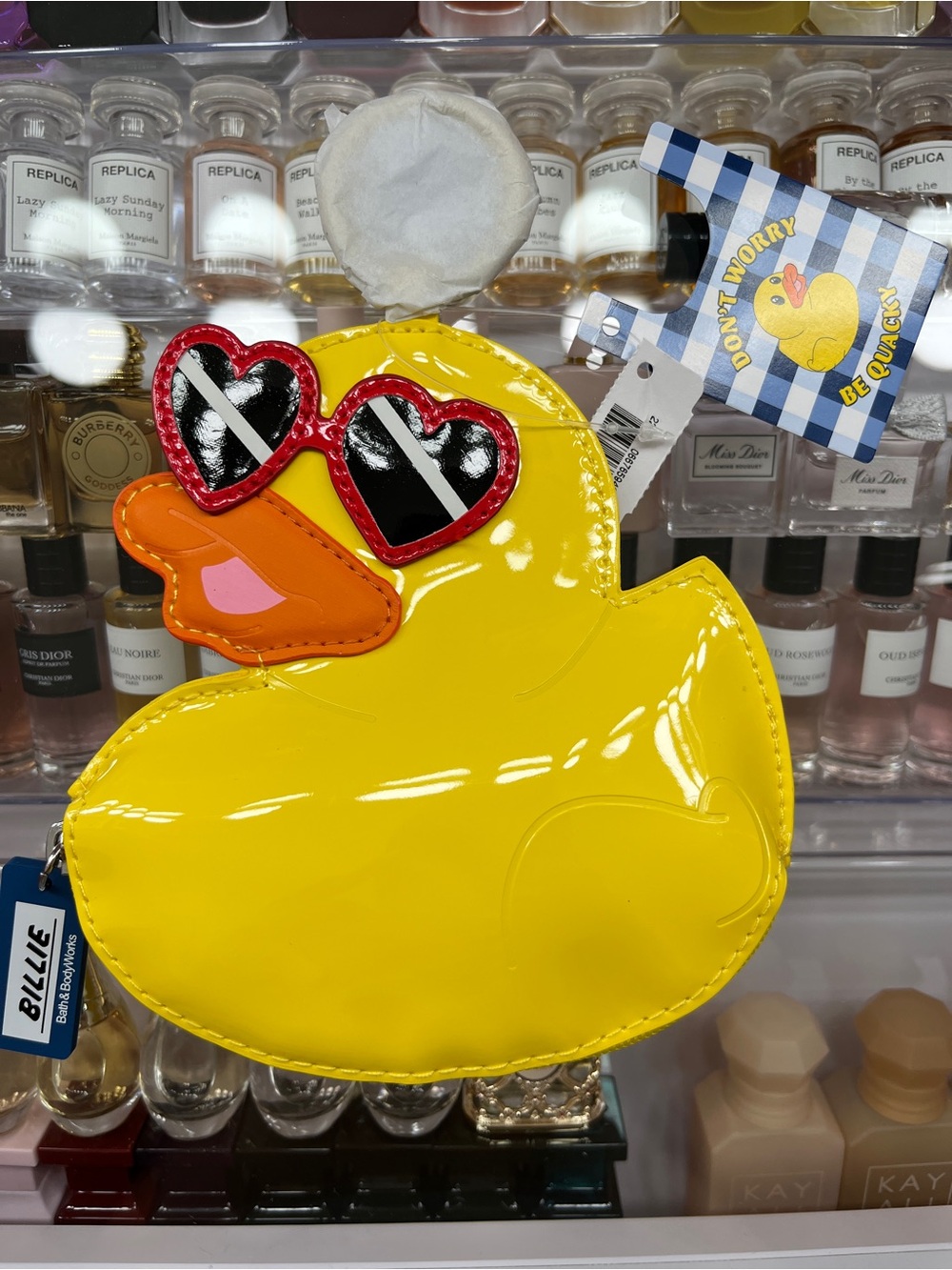 NEW Bath & Body Works Billie the Duck Wristlet Coin Purse & Gingham Tote
